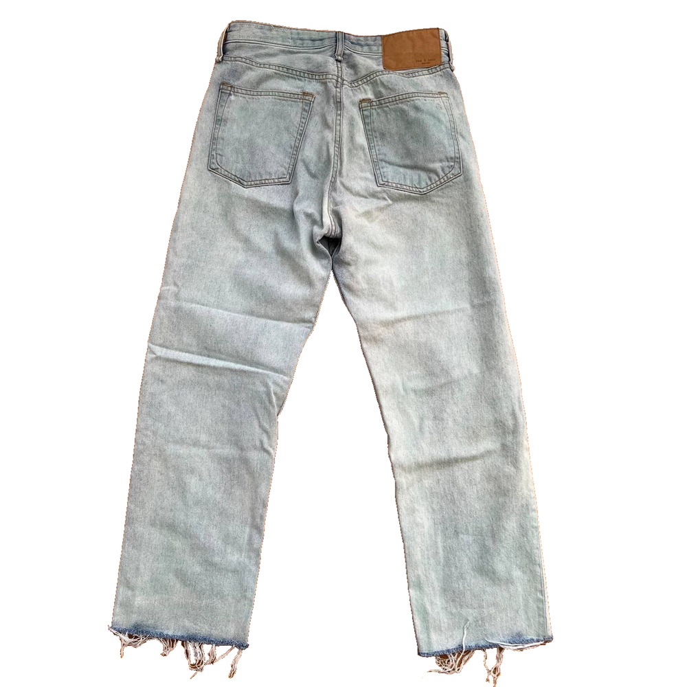 RAG & BONE Nina Y2K cropped faded high-rise Wide leg jeans Blue 28 A000876 - Picture 9 of 11